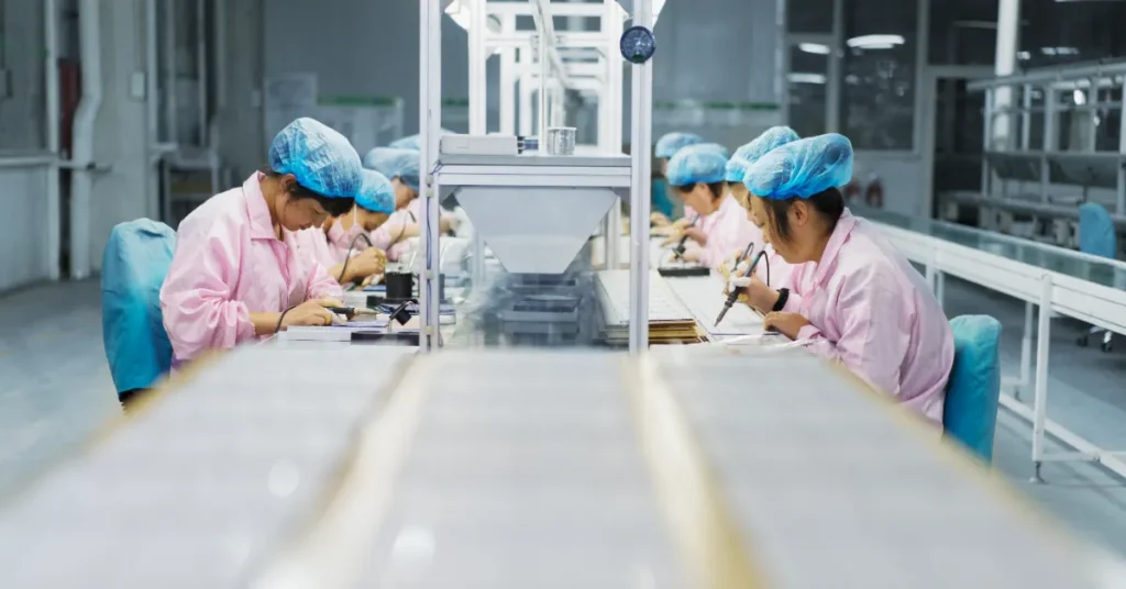 Absensi karyawan pabrik multi line produksi